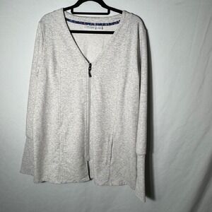 Women's Cee Bee Heather Gray Zip Cardigan with Pockets sz L